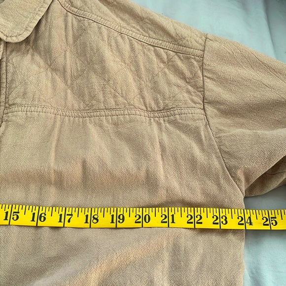 American Eagle 🦅 Beige Cotton Button Down Lightweight Bomber Jacket, Size L - Picture 15 of 16